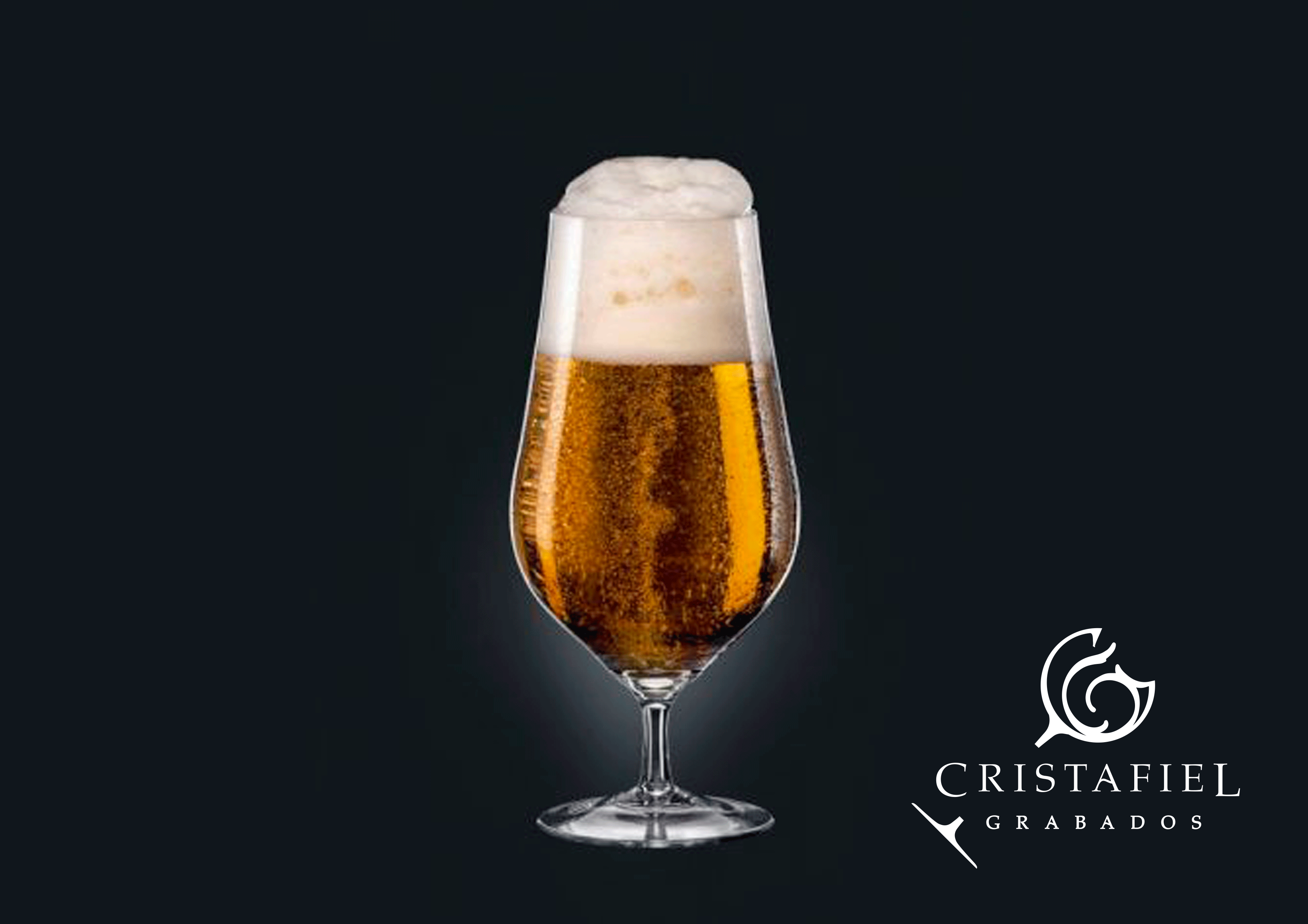 Copa Tulipa Cerveza 540 ml Grabados Cristafiel
