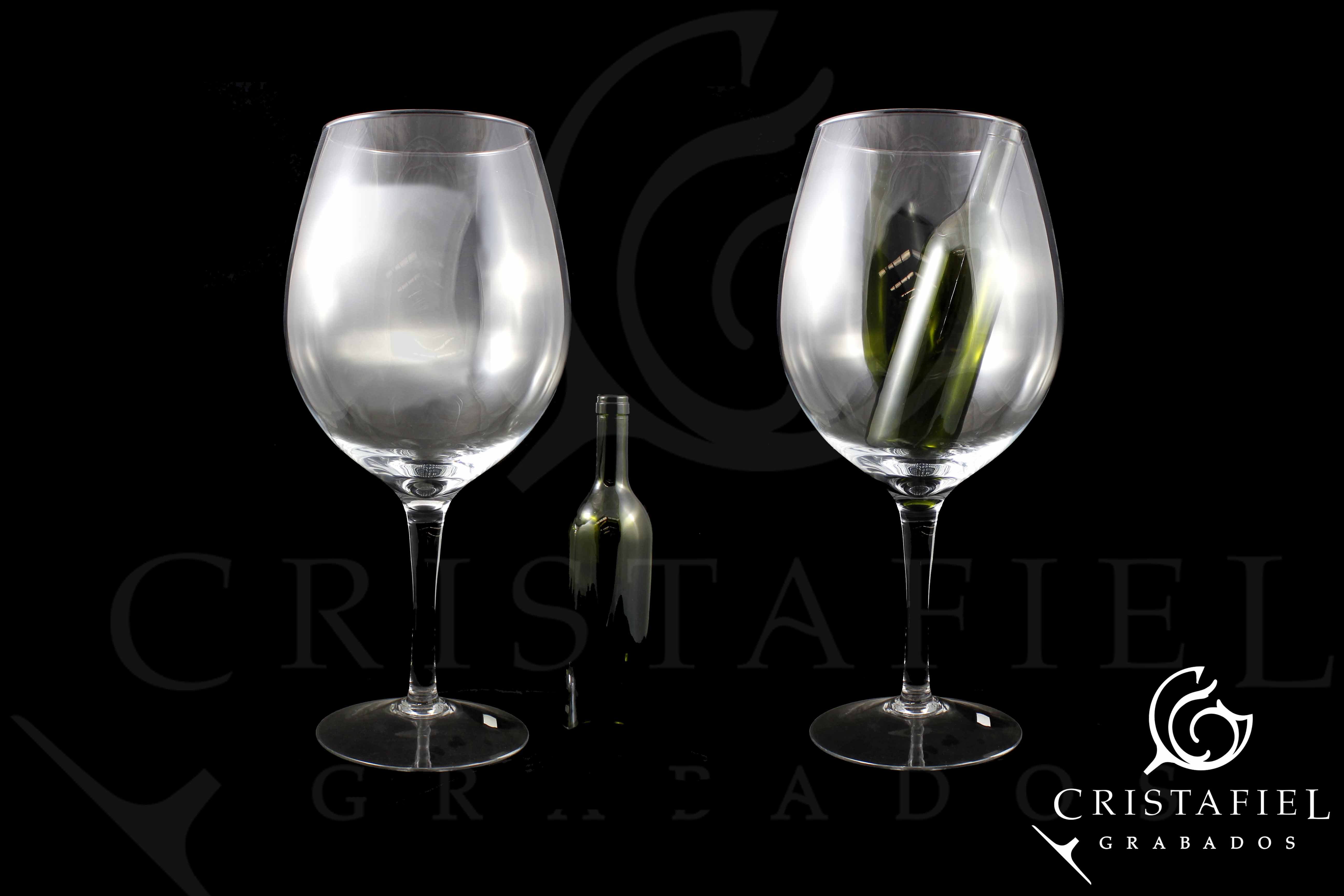 Copas Gigantes Vino Grabados Cristafiel