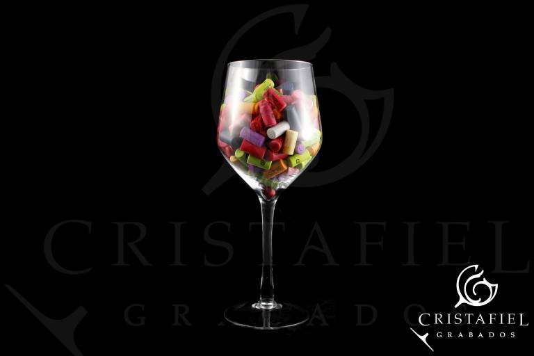 Copas Gigantes Premium Vino 50 cm Grabados Cristafiel