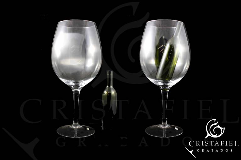 Copas Gigantes Vino 50 cm Grabados Cristafiel